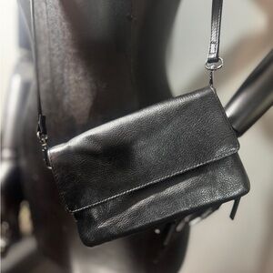 Elk InnSet Black Small Cow Leather Crossbody Adjustable Bag